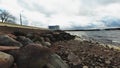 View of the beach and the boat station on the Minsk Sea