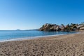 View of the beach at Bolnuevo on the Costa Calida of Murcia in southern Spain