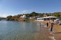 View of the beach of Cape Sounio where the temple of Poseidon is located