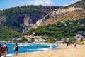 View on beach at Castelldefels Royalty Free Stock Photo