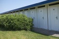 View of a beach club changing rooms