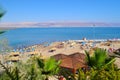 View of the beach of the Dead Sea, Israel Royalty Free Stock Photo