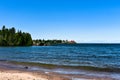 View from the Beach of Eagle Harbor Lighthouse Michigan on Lake Superior Royalty Free Stock Photo