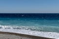 View from the beach in front of Nice on the surf in the Mediterranean on the French Riviera