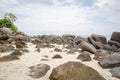 View of Beach Full of Rocks in Pandang Beach Indonesia Royalty Free Stock Photo