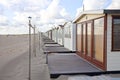 View at beach houses on beach in IJmuiden