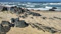 View at the beach of Jeffrey\'s bay in South Africa Royalty Free Stock Photo