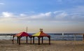 View of beach of Mediterranean sea in Tel Aviv Royalty Free Stock Photo