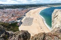 View of the beach, Nazare (Portugal) Royalty Free Stock Photo