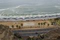 View of the beach and the Pacific Ocean. Lima Peru Royalty Free Stock Photo