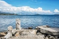 View from the beach Pantan, Trogir to the sea Royalty Free Stock Photo
