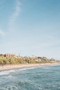 View of the beach from the pier in San Clemente, Orange County, California Royalty Free Stock Photo