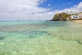 View on the beach Playa de Matorral on Fuerteventura, Spain. Royalty Free Stock Photo