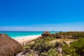 View on beach Playa Paradise of the island of Cayo Largo, Cuba. Copy space for text.