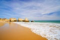 View on the beach Praia da Rocha in Portimao in Algarve, Portugal Royalty Free Stock Photo