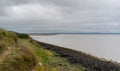 View of the beach and sand dunes on Lough Foyle at Magilligan Point in Northern Ireland