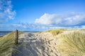 View on the beach from the sand dunes