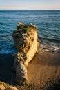 View of the beach and a sea stack at El Matador State Beach, Mal Royalty Free Stock Photo