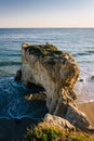 View of the beach and a sea stack at El Matador State Beach, Mal Royalty Free Stock Photo