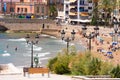 View of the beach in Sitges, Barcelona, Catalunya, Spain.