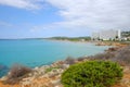 View on the beach Son Bou on the Balearic Island Menorca, Spain Royalty Free Stock Photo