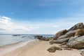 View from beach and stone on the Mamutik Island, Sabah, Malaysia Royalty Free Stock Photo