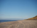 View from the beach to the atlantic ocean in sylt Royalty Free Stock Photo