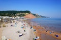 View of the beach and town, Sidmouth, UK. Royalty Free Stock Photo