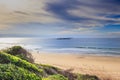 View on a beach from a view point on a beach in Mossel Bay Royalty Free Stock Photo