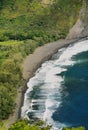 View of beach in Waipio Valley