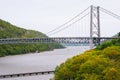 View of Bear Mountain Bridge and the Hudson River, at Bear Mountain State Park, New York Royalty Free Stock Photo