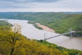 View of the Bear Mountain Bridge and Hudson River from Bear Mountain State Park, New York Royalty Free Stock Photo