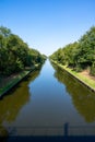 View on Beatrix canal near Eindhoven in sunny day Royalty Free Stock Photo