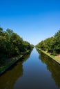 View on Beatrix canal near Eindhoven in sunny day Royalty Free Stock Photo