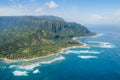 Beautiful aerial view of the kauai napali coast Hawaii Royalty Free Stock Photo