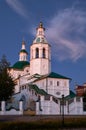 Church of St. Michael the Archangel in the sunset light. Tobolsk. Russia