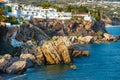 View of beautiful beach in Nerja, Andalusia, Spain Royalty Free Stock Photo