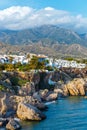 View of beautiful beach in Nerja, Andalusia, Spain Royalty Free Stock Photo