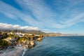 View of beautiful beach in Nerja, Andalusia, Spain Royalty Free Stock Photo