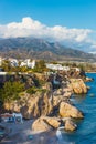 View of beautiful beach in Nerja, Andalusia, Spain Royalty Free Stock Photo