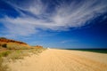 View on the beautiful beach the Praia da Rocha Baixinha Nascente. Region Faro, Algarve, Portugal Royalty Free Stock Photo