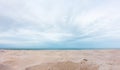 View of beautiful beach sand and sky background