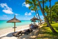 Beautiful exotic beach in Trou aux Biches, Mauritius Royalty Free Stock Photo