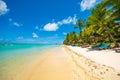 Beautiful exotic beach in Trou aux Biches, Mauritius Royalty Free Stock Photo