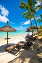 Beautiful exotic beach in Trou aux Biches, Mauritius Royalty Free Stock Photo