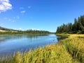 A view of the beautiful bow river in Alberta, Canada.