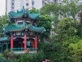 Chinese gardens, in the Wong Tai Sin temple in Hong Kong Royalty Free Stock Photo