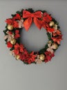 View of a beautiful Christmas wreath with copy space Royalty Free Stock Photo