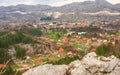 View of the beautiful city of Cetinje in the mountains of Montenegro Royalty Free Stock Photo