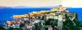 View of beautiful coastal town Gaeta with Aragonese castle over Royalty Free Stock Photo